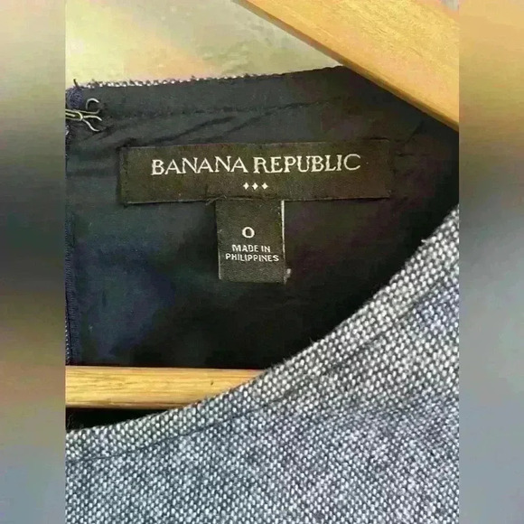 Banana Republic Wool Blend Fully Lined Dress Heathered Blue Size 0 - Picture 8 of 9
